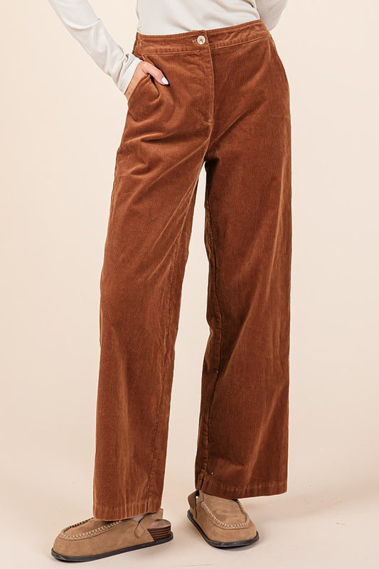 Corduroy Back Elastic Waist Pant